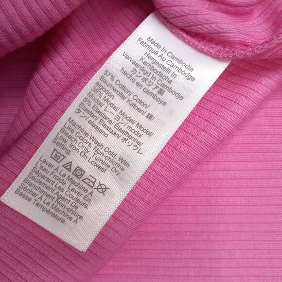 J.Crew Pink Ribbed Short Sleeve Shirt Womens Medium Cotton/Polyester - Picture 10 of 10